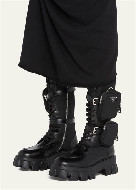 Prada combat boots with pouches